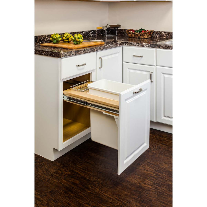 15" Top Mount Single Bin Pull Out Trash Can with Soft Close Slides for 35 Quart Bins - Included - image 3