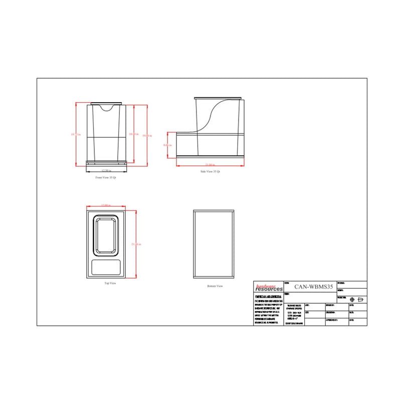 12" Bottom Mount Single Bin Pull Out Trash Can with Full Extension and Soft Close Slides for 35 Quart Bins - Included - image 4