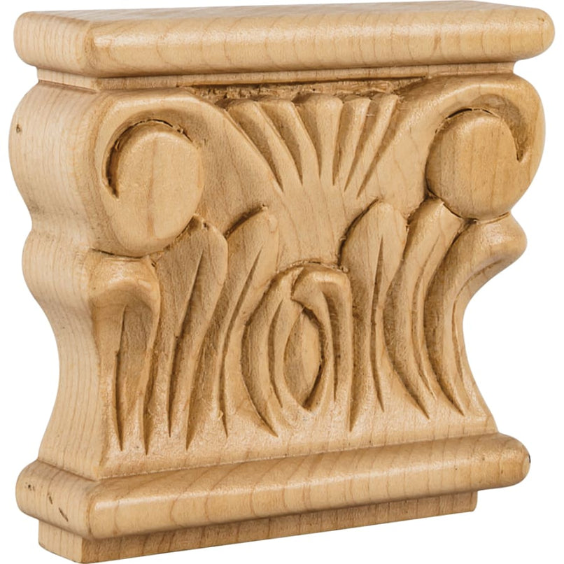 Capital with Acanthus Styling, 3-1/2"H x 3-7/8"W x 1"D - image 1