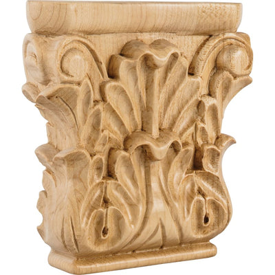 Capital with Acanthus Styling, 4-3/4"H x 4-3/4"W x 1-1/4"D - image 1