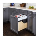Bottom Mount Double Bin Trash Can with Soft Close for 18" Base Cabinets - 50 Quart Capacity - image 3
