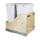 Bottom Mount Double Bin Trash Can with Soft Close for 18" Base Cabinets - 50 Quart Capacity - image 2