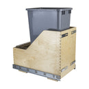 Single 50 Quart Bottom Mount 12-5/8 Inch Wide Pullout Waste Container System with Full Extension Slides for 15" Base Cabinets - image 2