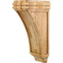 Mission Style Solid Wood Carved Corbel Shelf Bracket - 14"H x 5"W x 7"D - image 1