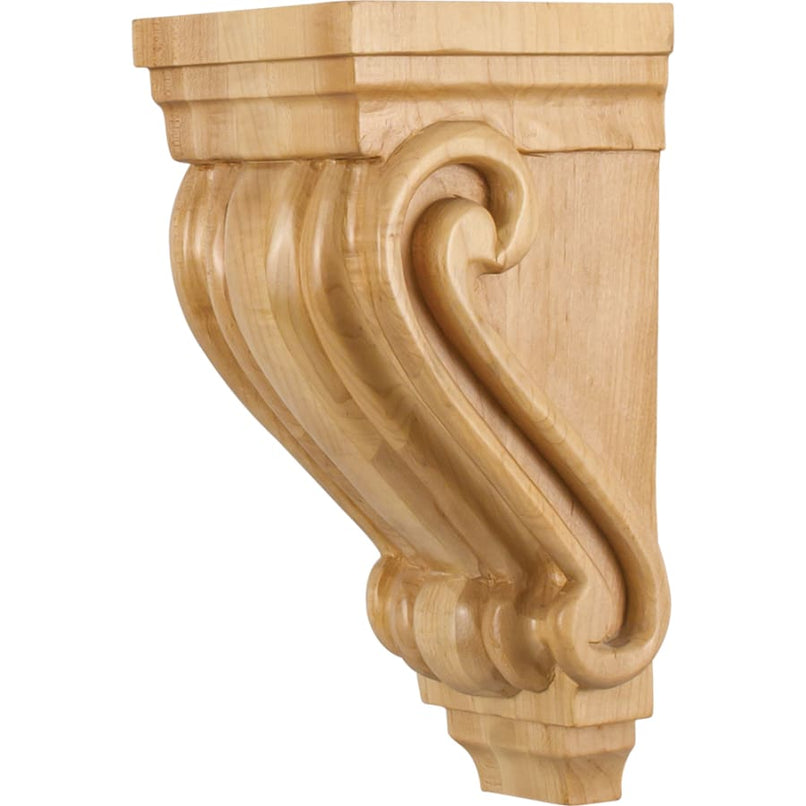 Traditional Regal Scrolled Solid Wood Corbel Bar Shelf Counter Bracket - 10"H x 4-1/2"W x 5"D - image 1