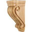 Traditional Scrolled Solid Wood Hand Carved Corbel Bar Shelf Counter Bracket - 14"H x 5"W x 6-3/4"D - image 1