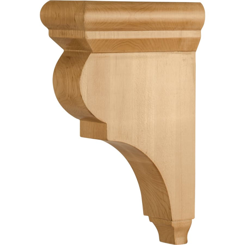 Traditional Solid Wood Smooth Scroll Corbel Counter Shelf Bar Bracket - 10"H x 3"W x 6-1/2"D - FINAL SALE - image 1