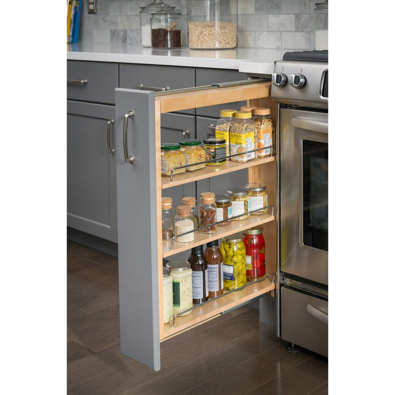 5" Wide Base Cabinet Pull Out Filler with Soft Close Slides - image 2