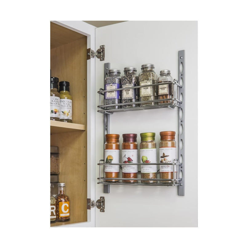11-9/16" Wide Cabinet Door Mounted Tray System Spice Rack with Adjustable Shelves - image 1