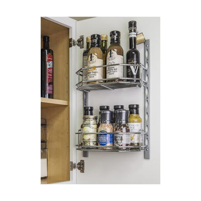 6 Inch Deep 11 Inch Tall Door Mounted Spice Rack System with 2 Adjustable Shelves - image 1