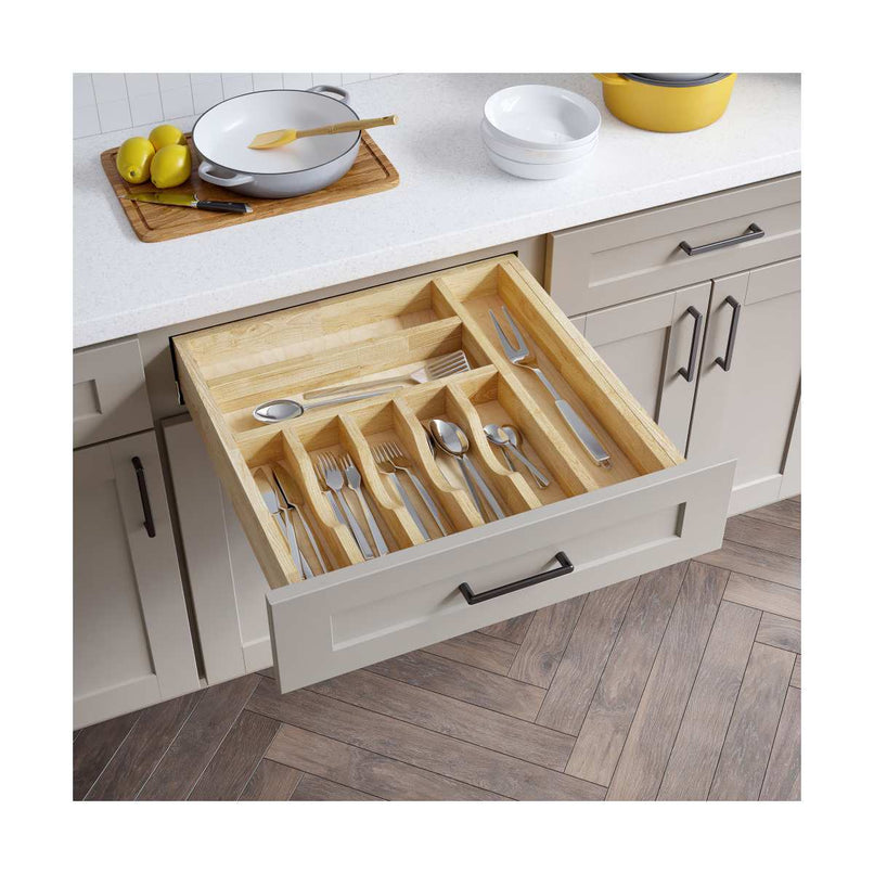 DO Series 19.5" WIde Adjustable Cutlery Silverware Utensil Drawer Tray Insert - 8 Section - For 21" Drawers - image 2