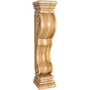 Hand Carved Rounded Traditional Scroll Large 36"H Fireplace Mantel Island Carved Solid Wood Corbel Post Column - 36"H x 8"W x 8"D - image 1