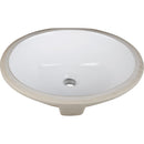 Porcelain 17-1/2"L x 14-9/16"W Oval Undermount Bathroom Sink with Overflow - image 1