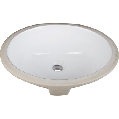 Porcelain 17-1/2"L x 14-9/16"W Oval Undermount Bathroom Sink with Overflow - image 1