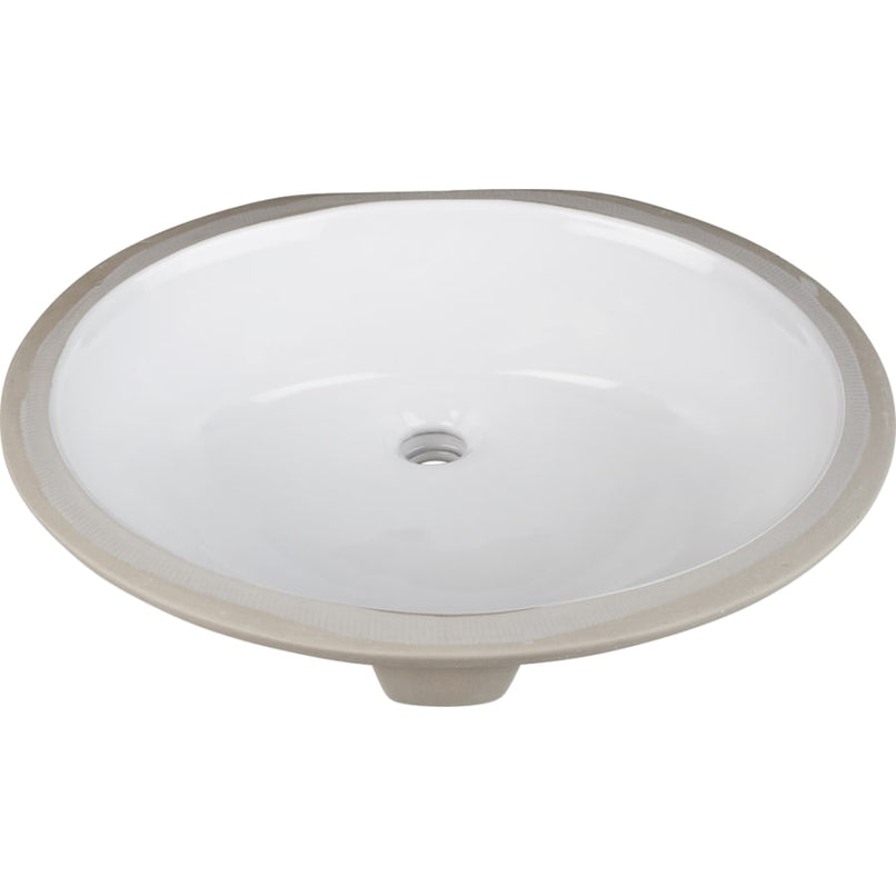 19-1/16" (17-3/8" Bowl) Oval Porcelain Undermount Bathroom Sink with Overflow - image 1