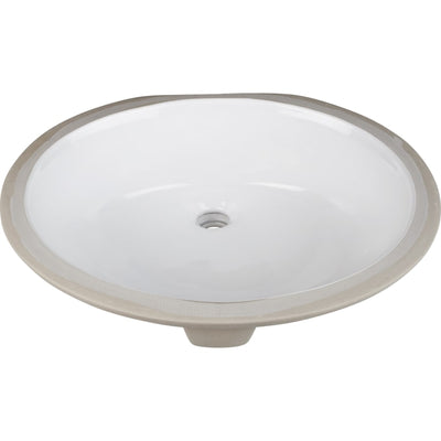 19-1/16" (17-3/8" Bowl) Oval Porcelain Undermount Bathroom Sink with Overflow - image 1