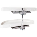 32" Half Moon Two Tier Blind Corner Cabinet Lazy Susan with Pivot and Pull Out Shelves - image 1