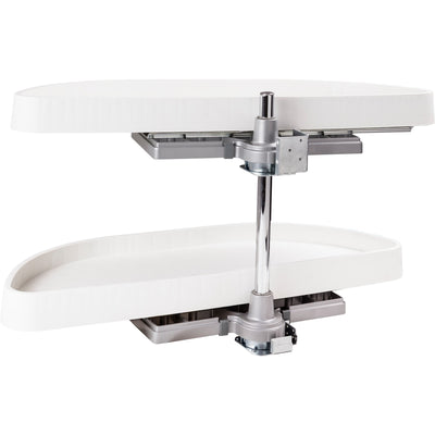 32" Half Moon Two Tier Blind Corner Cabinet Lazy Susan with Pivot and Pull Out Shelves - image 1