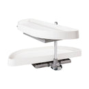 32" Half Moon Two Tier Blind Corner Cabinet Lazy Susan with Pivot and Pull Out Shelves - image 3