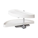 35" Half Moon Two Tier Blind Corner Cabinet Lazy Susan with Pivot and Pull Out Shelves - image 3