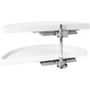 38" Half Moon Two Tier Corner Cabinet Lazy Susan with Pivot and Pull Out Shelves - image 1