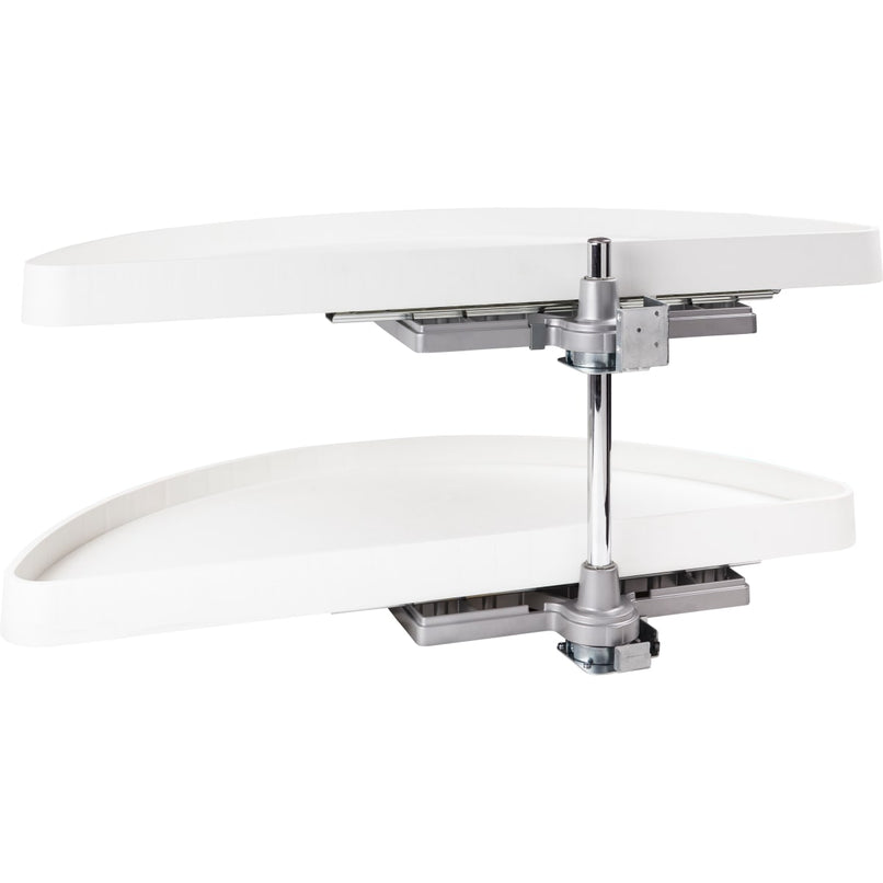 38" Half Moon Two Tier Corner Cabinet Lazy Susan with Pivot and Pull Out Shelves - image 1