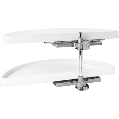 38" Half Moon Two Tier Corner Cabinet Lazy Susan with Pivot and Pull Out Shelves - image 1