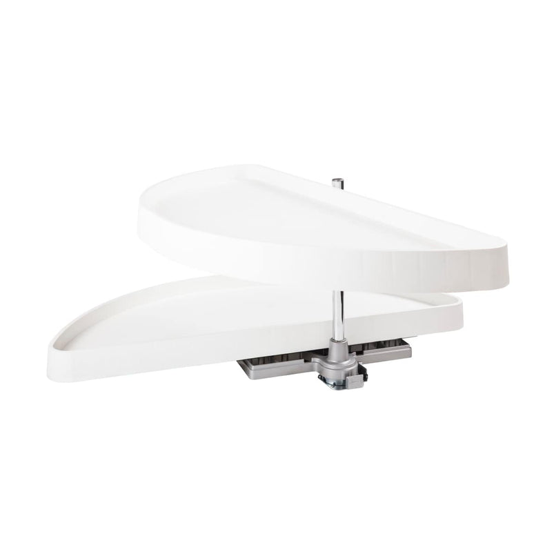 38" Half Moon Two Tier Corner Cabinet Lazy Susan with Pivot and Pull Out Shelves - image 3