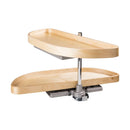 Wood 32" Two Shelf Half Moon Blind Corner Cabinet Cabinet Lazy Susan with Pivot and Pull Out Shelves - image 3