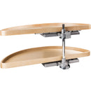 Wood 38" Half Moon Two Shelf Corner Cabinet Lazy Susan with Pivot and Pull Out Shelves - image 1