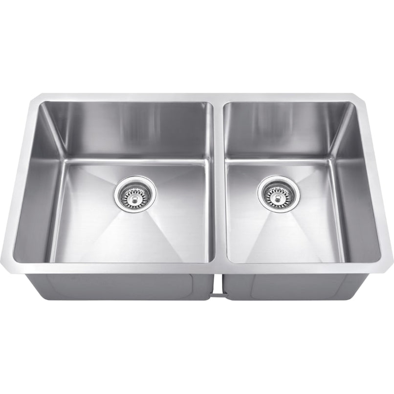 32" Undermount Double Basin Stainless Steel Kitchen Sink - image 1