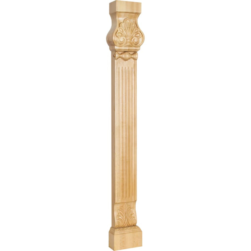 35-1/2" Tall Square Arcanthus & Shell Pilaster - image 1