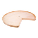 24 Inch Kidney Shape Lazy Susan Shelf with Finger-jointed Rim and Center Hole - image 1