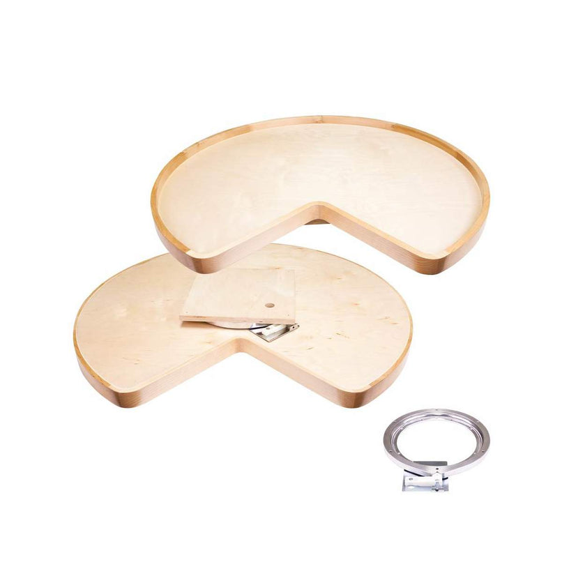 Wood 28" Kidney Single Lazy Susan with Finger Jointed Rim and Preinstalled Swivel - image 2