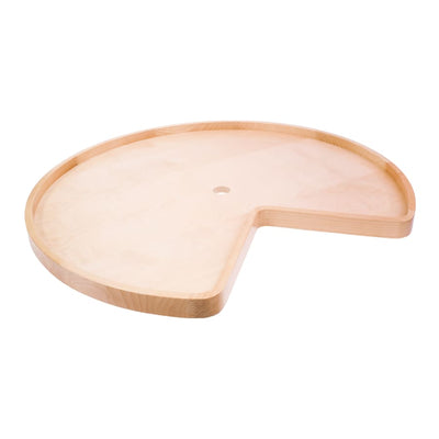 28 Inch Kidney Shape Lazy Susan Shelf with Finger-jointed Rim and Center Hole - image 1