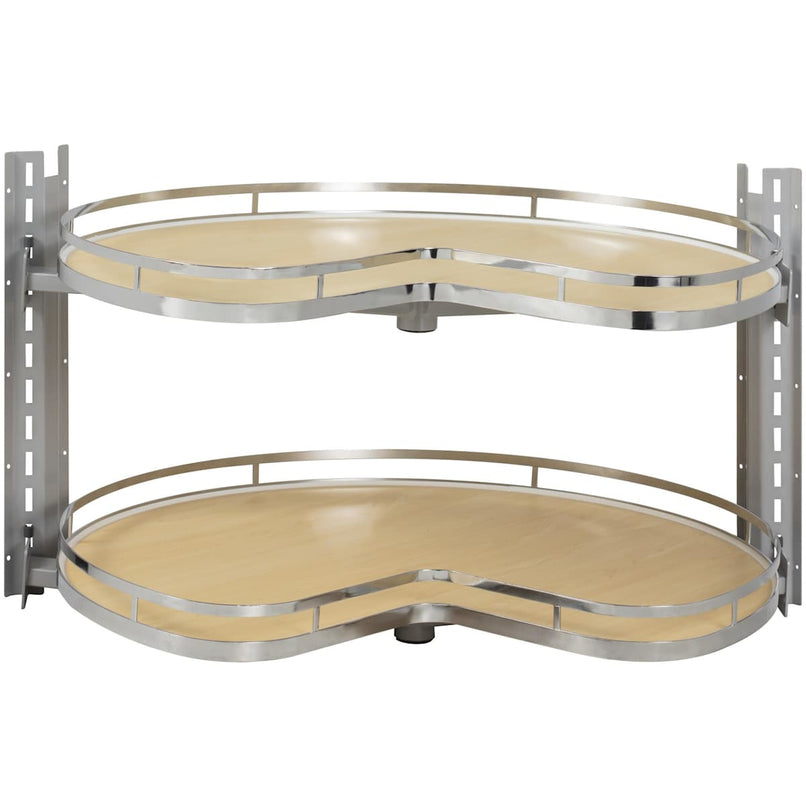 CORNERMAX 32" W Kidney 2 Tier Side Mount Double Lazy Suzan for 36" Base Corner Cabinets - image 2