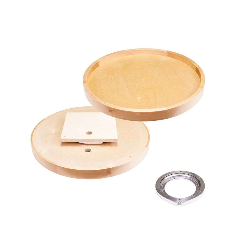 Wood 18" Single Round Lazy Susan with Finger Jointed Rim and Preinstalled Swivel - image 2