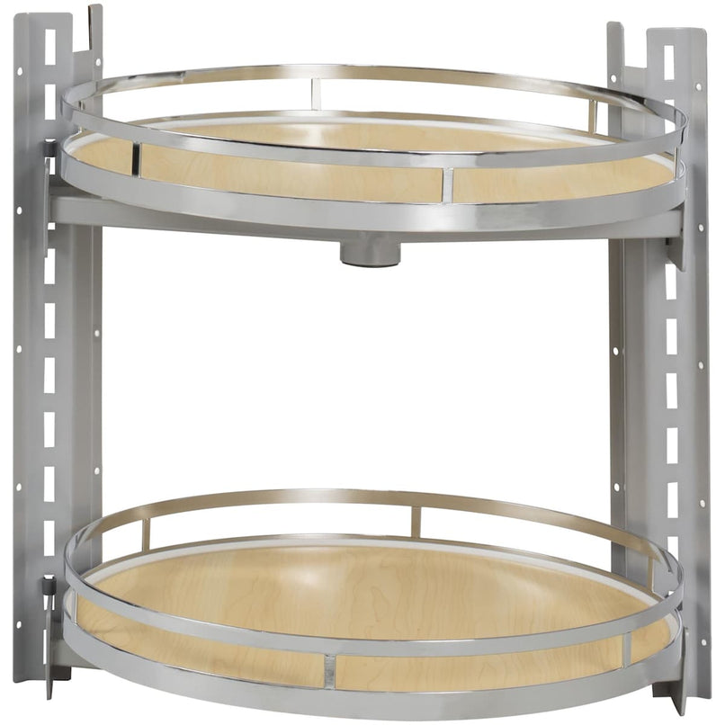CORNERMAX 18" Wide Full Circle Wood 2 Tier Side Mount Double Lazy Suzan - image 2
