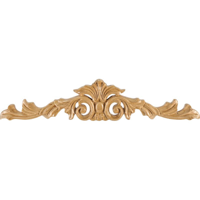 Acanthus Carved Solid Wood Applique Onlay (SM) - 3-1/4"H x 15-1/4"W x 1/2"D - image 1
