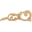 Acanthus Carved Solid Wood Applique with Left Curve - 3-1/2"H x 10-1/4"W x 3/4"D - image 1