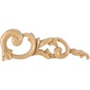 Acanthus Carved Solid Wood Applique Onlay - Right Curved - 3-1/2"H x 10-1/4"W x 3/4"D - image 1