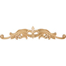Fleur De Lis Lily Solid Wood Carved Applique Onlay (MD)- 4-3/4"H x 24"W x 3/4"D - image 1
