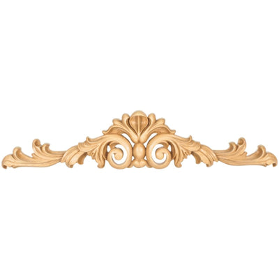 Acanthus Scrolled Solid Wood Applique Onlay (SM) - 4-1/4"H x 20"W x 1"D - image 1
