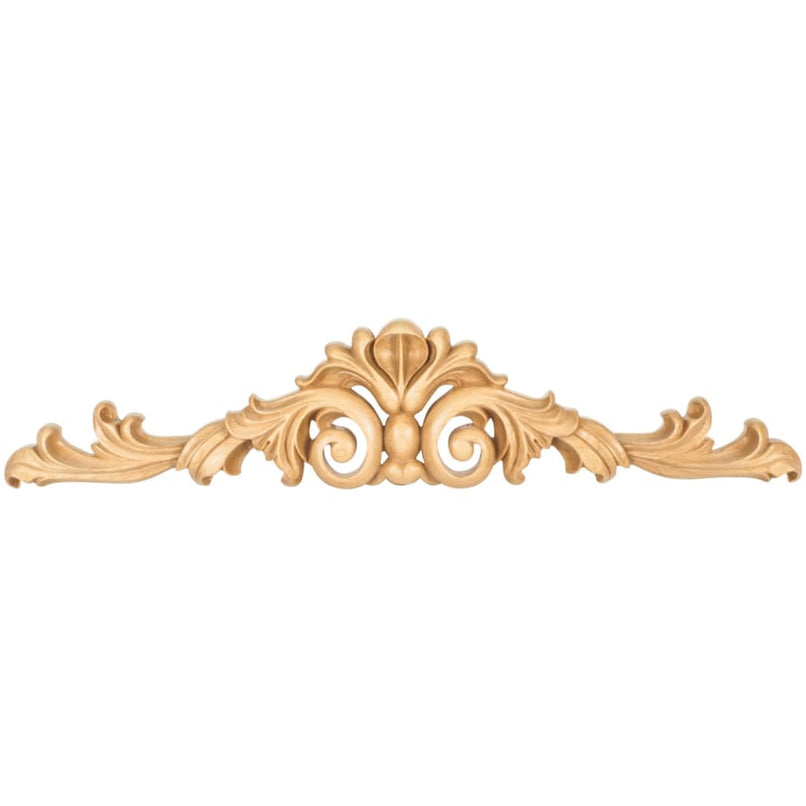 Acanthus Scrolled Solid Wood Applique Onlay (MD) - 5"H x 24"W x 1-1/8"D
 - image 1