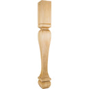 Solid Wood Carved Furniture Post - Tapered Square Leg with Foot - 42"H x 5"D - image 1