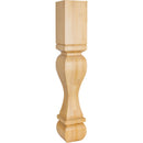 Solid Wood Carved Tapered Square Furniture Post with Foot - 35-1/2"H x 6"D - image 1