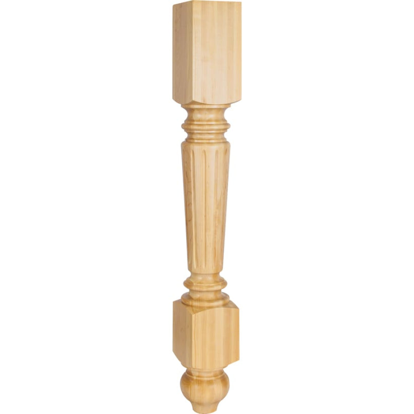 Solid Wood Carved Fluted Furniture Post - Leg - 35-1/2" x 4-1/2" - image 1