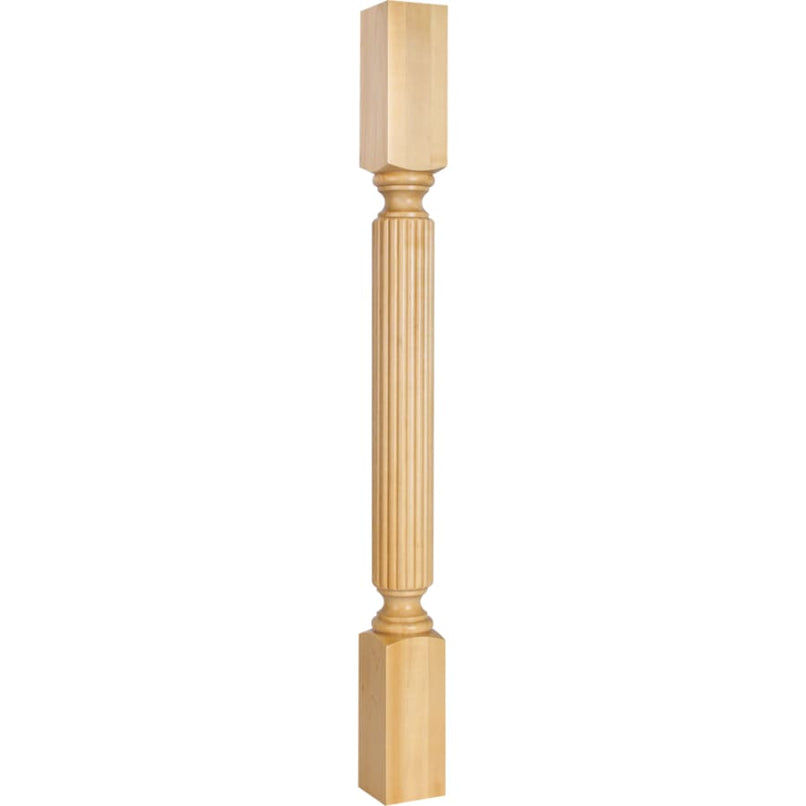 Solid Wood Furniture Millwork Corner Post with Reed Styling, 35-1/2"H x 3"D - image 1
