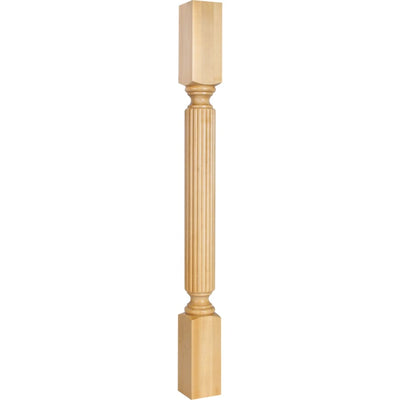 Solid Wood Furniture Millwork Corner Post with Reed Styling, 35-1/2"H x 3"D - image 1