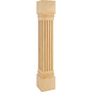 Fluted Solid Wood Carved Square Furniture Post / Leg with Inverted Reed Aesthetic - 35-1/2"H x 6"D - image 1